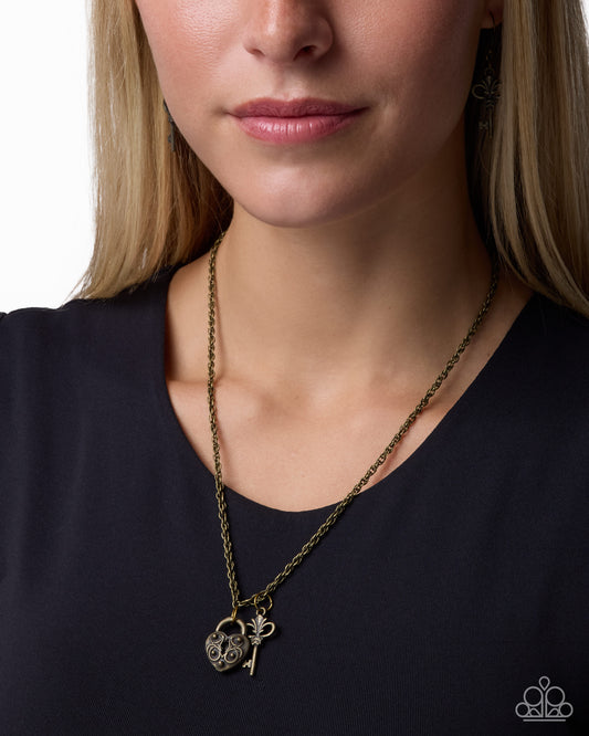 Lucky Lock - brass - Paparazzi necklace