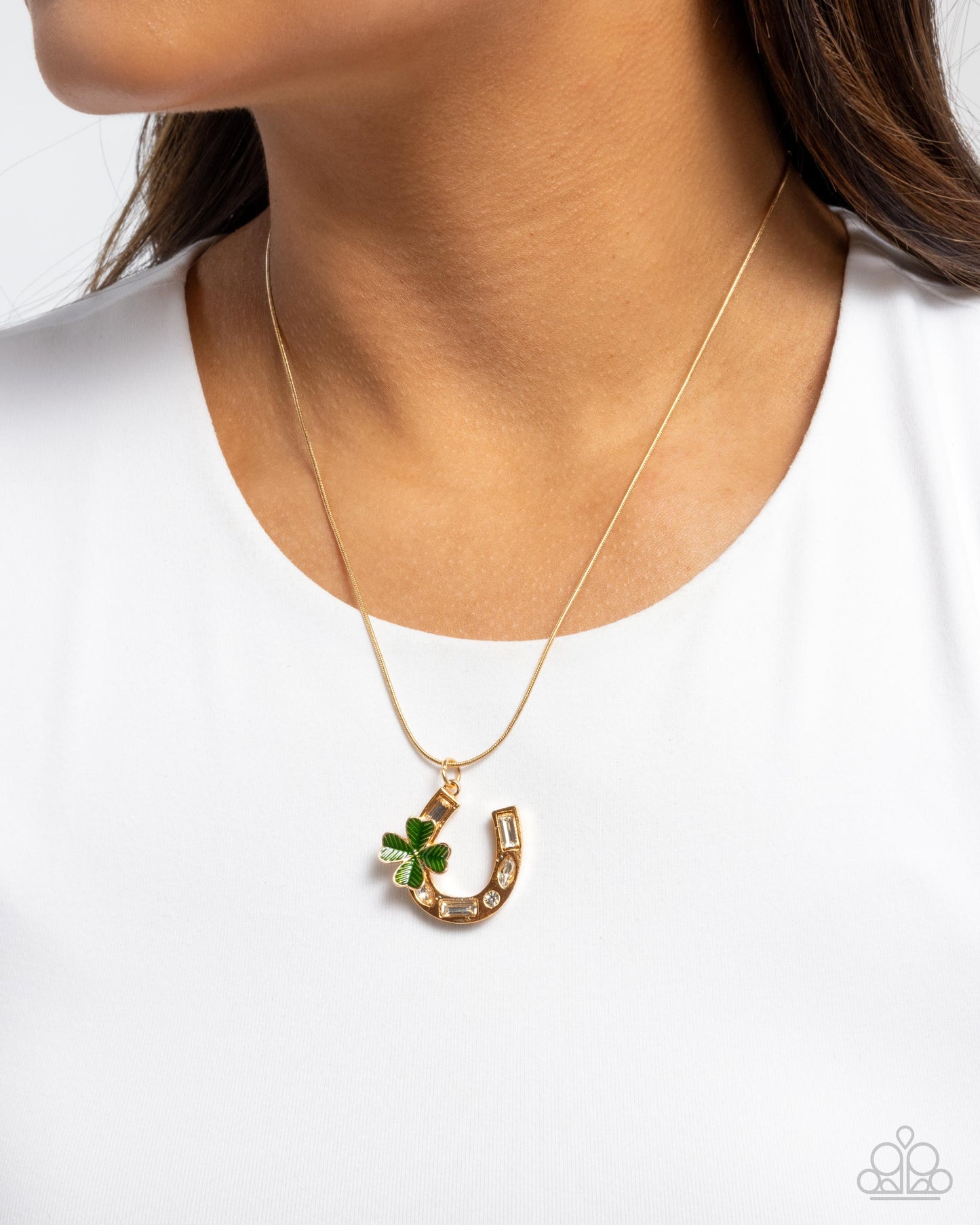 Lucky for Life - gold - Paparazzi necklace