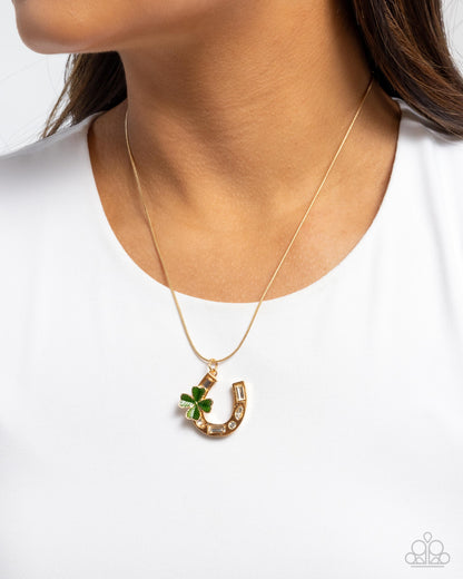 Lucky for Life - gold - Paparazzi necklace