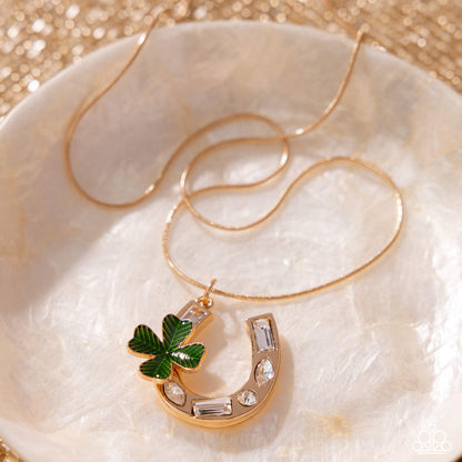 Lucky for Life - gold - Paparazzi necklace