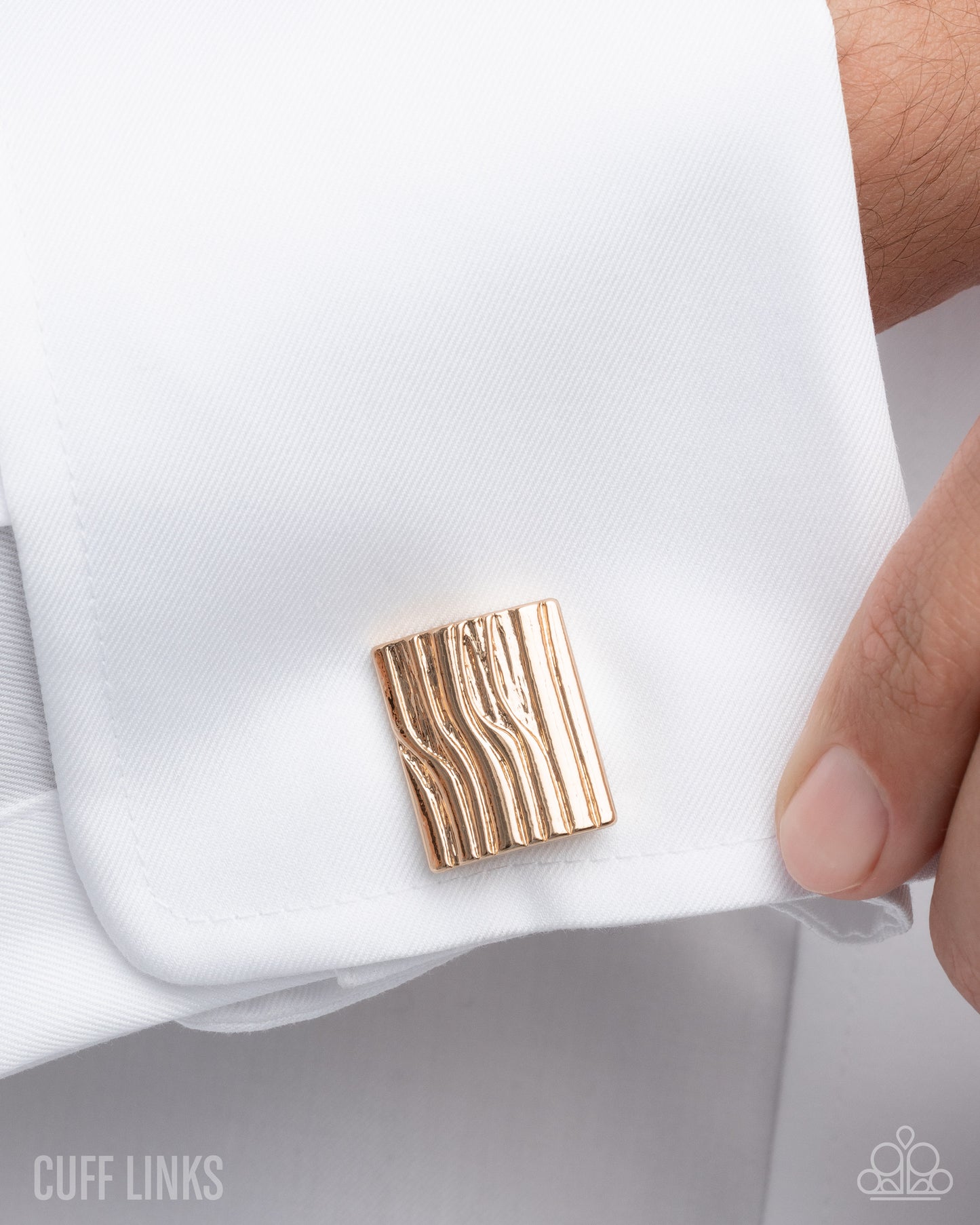 Lumber Luminescence - gold - Paparazzi MENS cufflinks