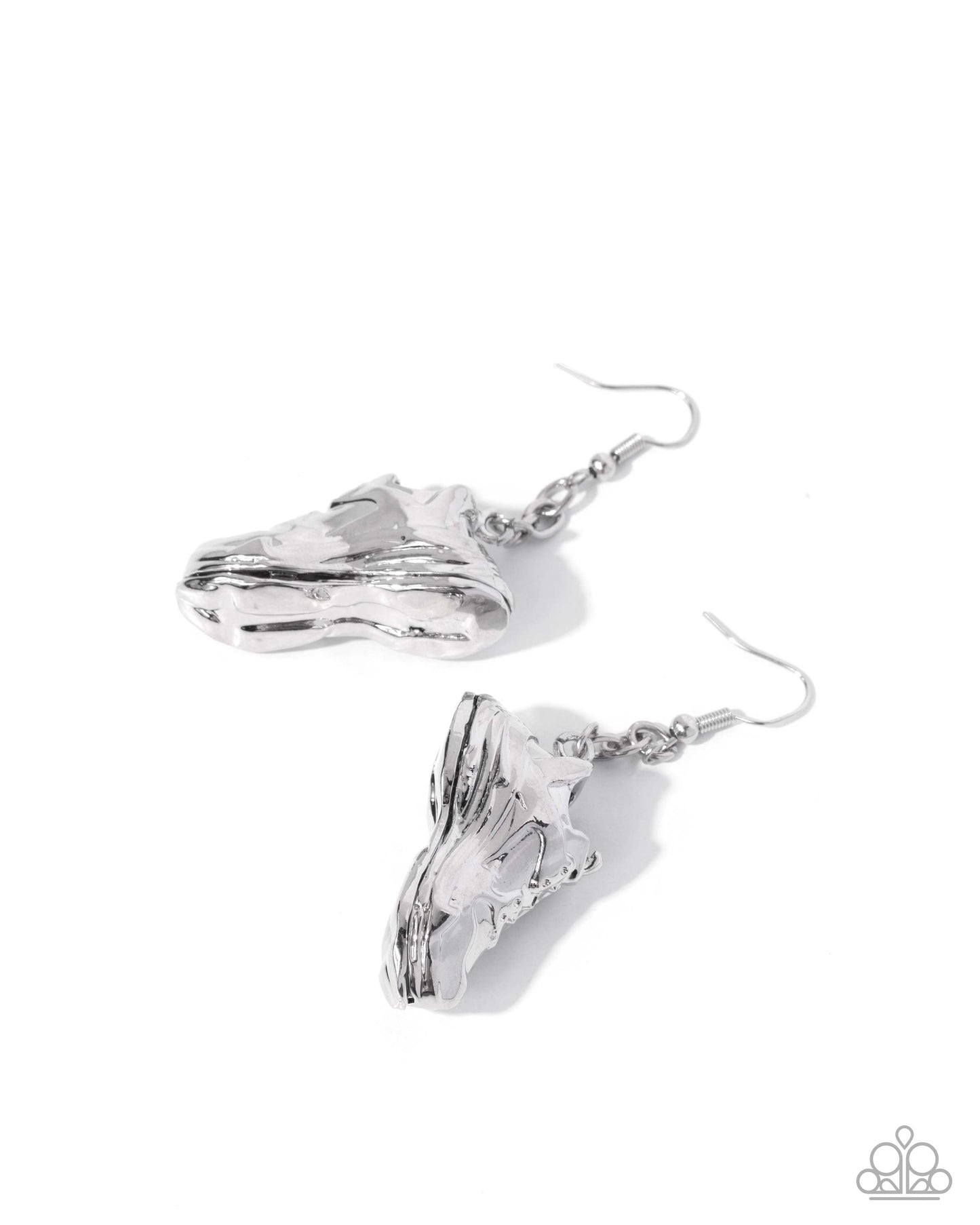 Luminescent Laces - silver - Paparazzi earrings