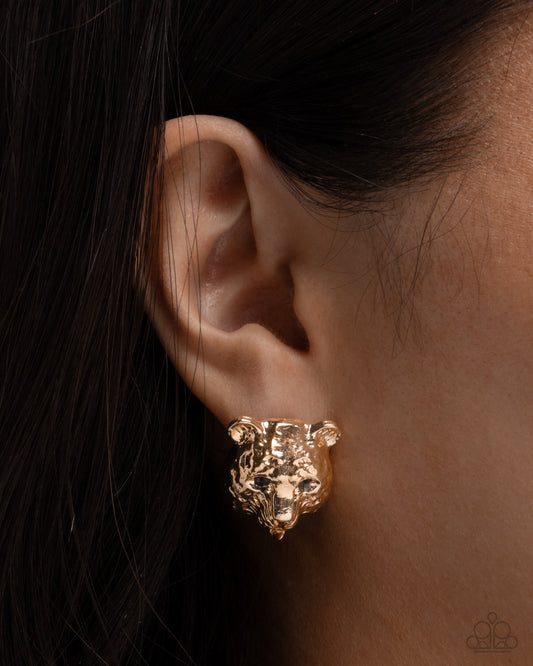 Luminescent Leopard - gold - Paparazzi earrings
