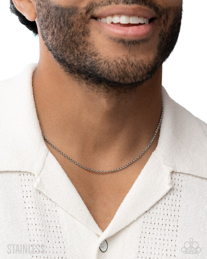 Luminescent Leverage - silver - Paparazzi MENS necklace