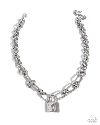 Luminescent Lockdown - silver - Paparazzi necklace