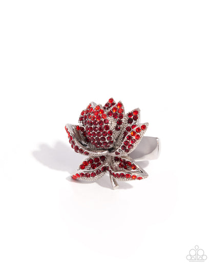 Luminescent Lotus - red - Paparazzi ring