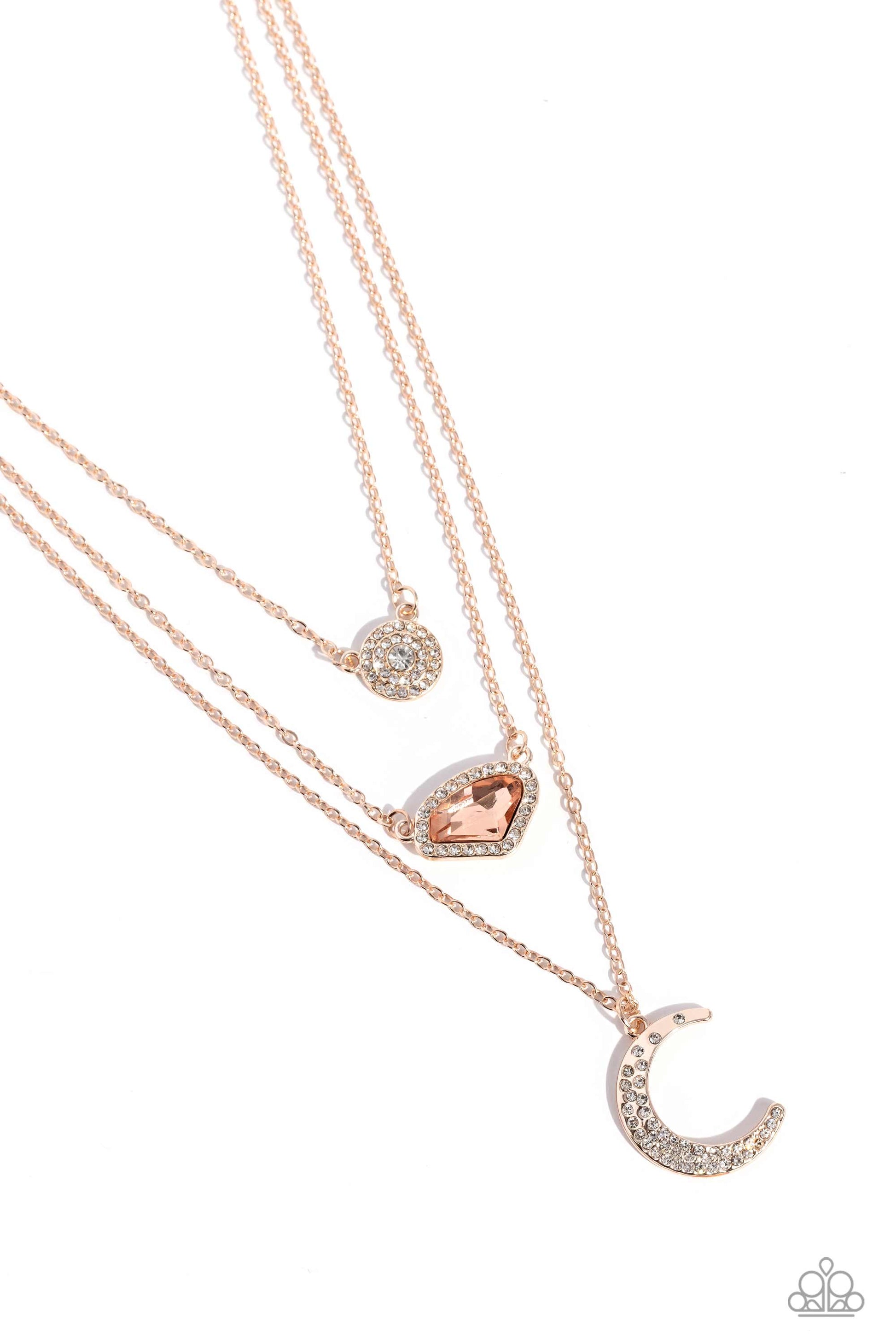 Lunar Lineup - rose gold - Paparazzi necklace