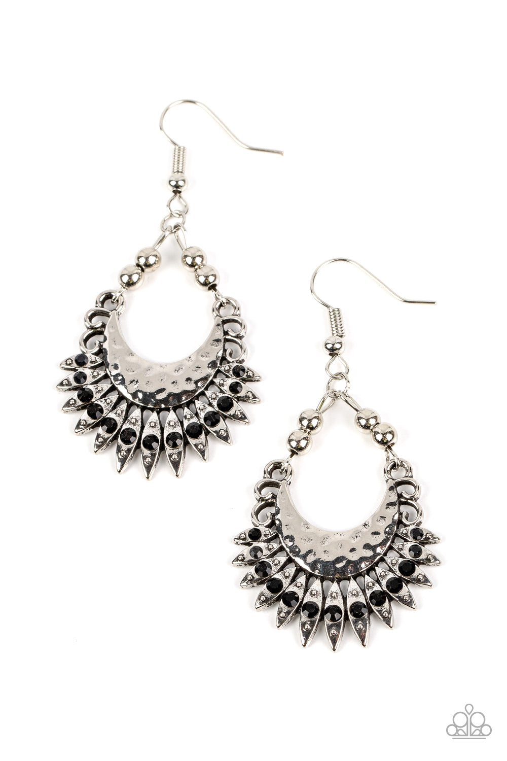 Lunar Luxury - black - Paparazzi earrings