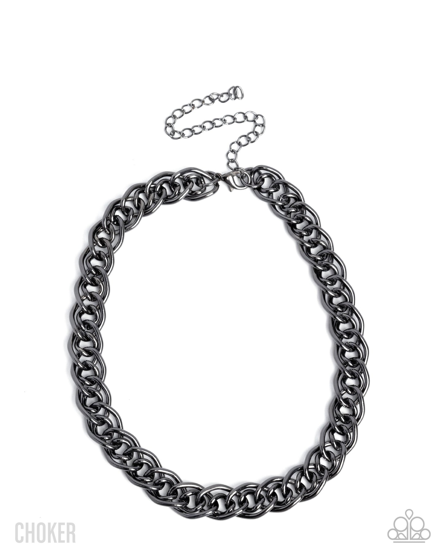 Lustrous Links - black - Paparazzi necklace