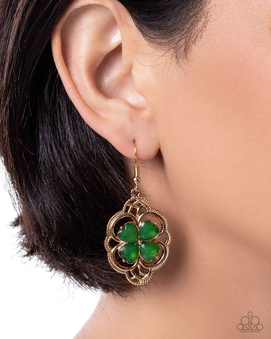 Lyrical Luck - green - Paparazzi earrings
