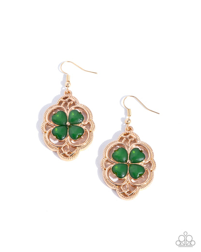 Lyrical Luck - green - Paparazzi earrings