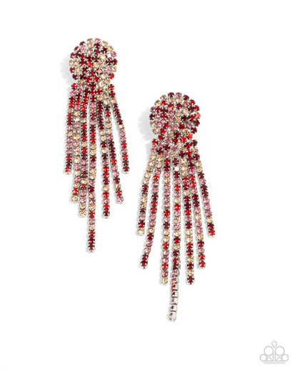 Majestic Moment - red - Paparazzi earrings