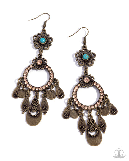 Majestic Mosaic - brass - Paparazzi earrings
