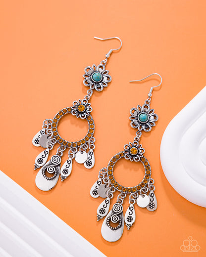Majestic Mosaic - orange - Paparazzi earrings