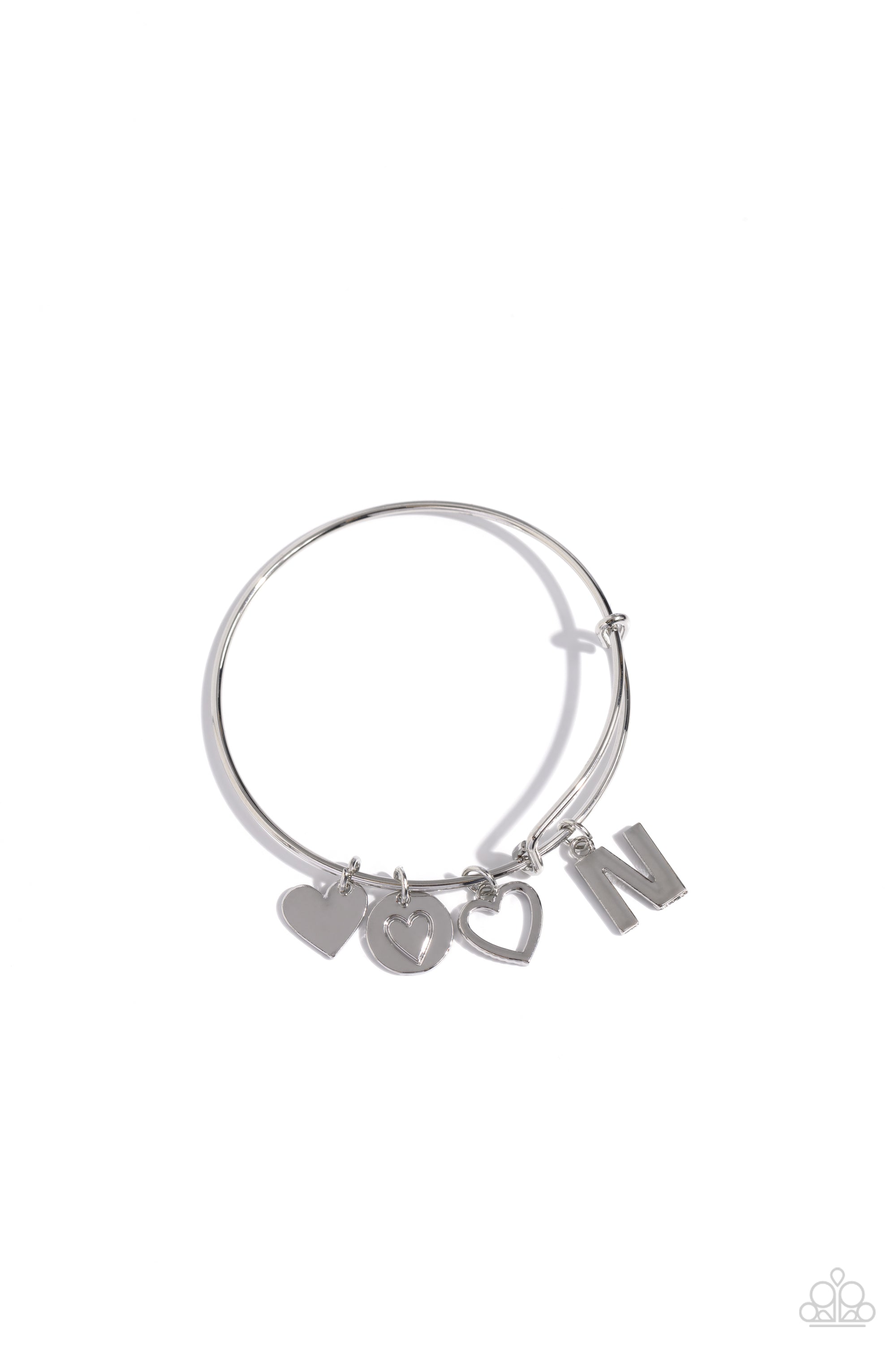 Making It INITIAL - silver - N - Paparazzi bracelet