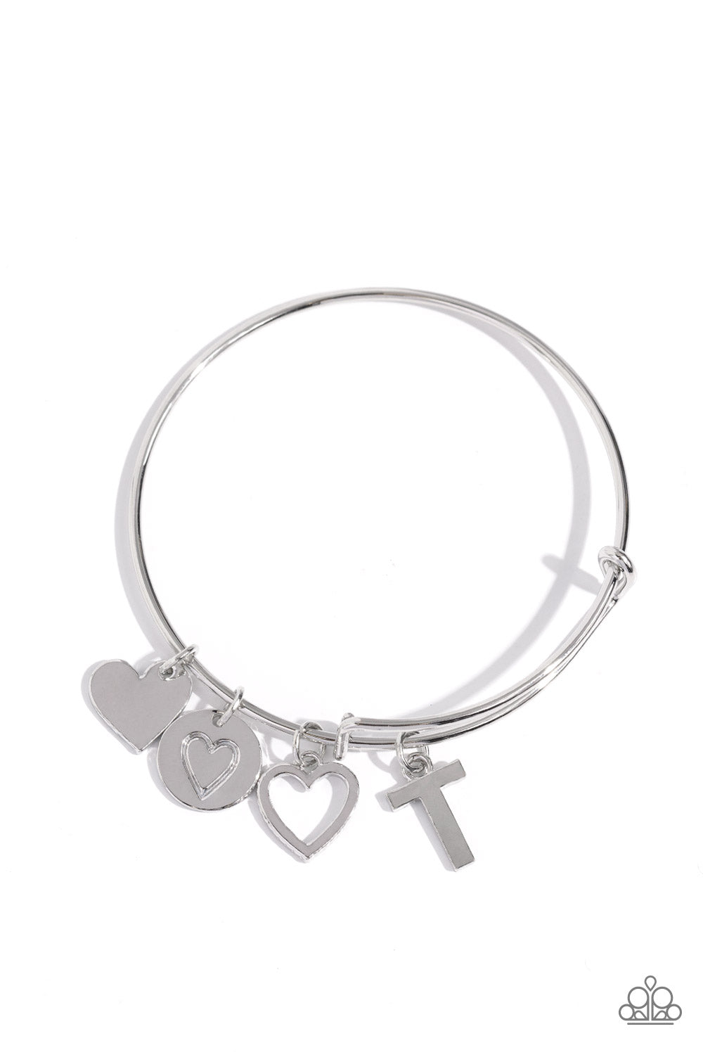 Making It INITIAL - silver - T - Paparazzi bracelet