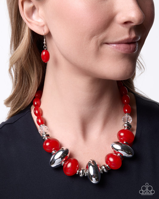 Malibu Manner - red - Paparazzi necklace