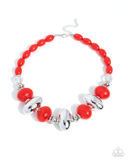 Malibu Manner - red - Paparazzi necklace