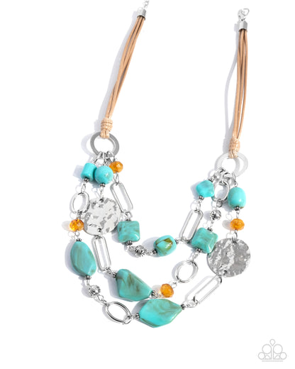 Malibu Media - blue - Paparazzi necklace