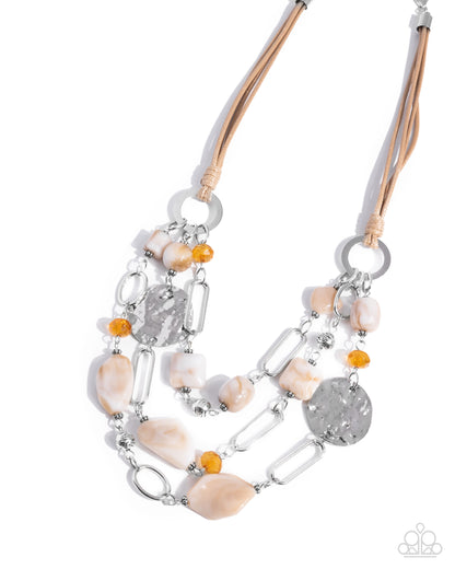 Malibu Media - white - Paparazzi necklace