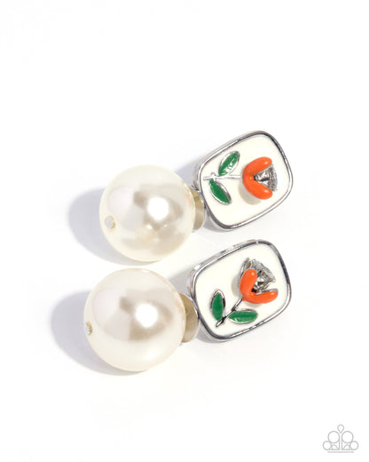 Malibu Modesty - orange - Paparazzi earrings