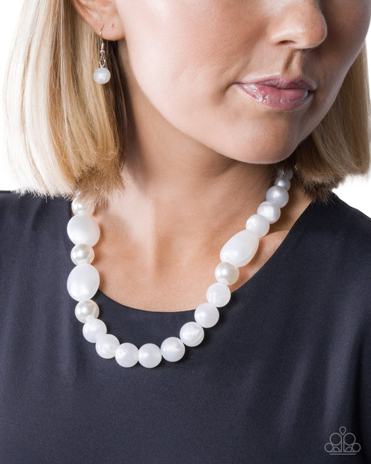 Malibu Mosaic - white - Paparazzi necklace