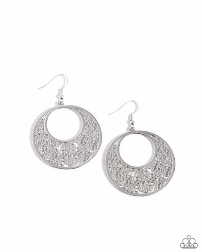 Mandala Paradise - silver - Paparazzi earrings
