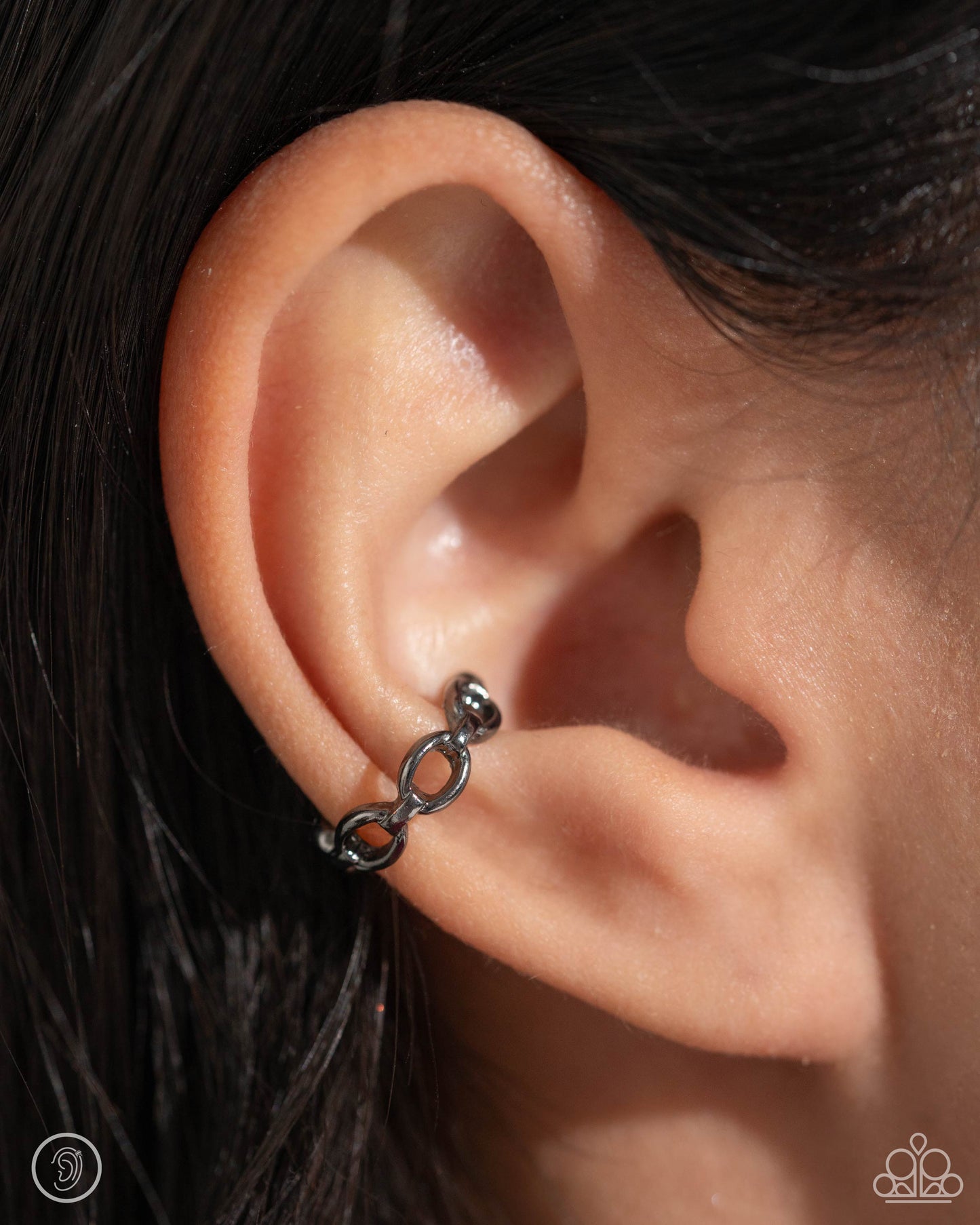 Mandatory Musings - black - Paparazzi ear cuff