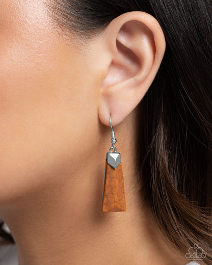 Marbled Marathon - brown - Paparazzi earrings