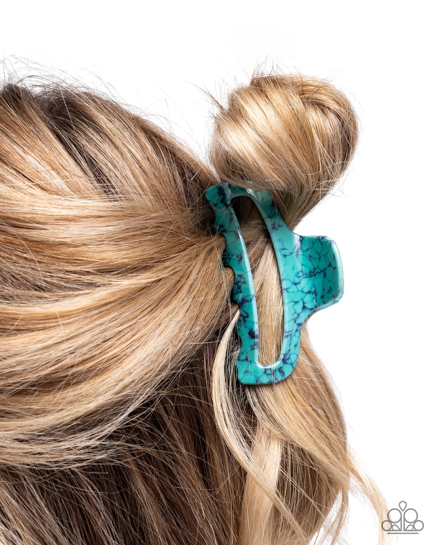 Marbled Model - blue - Paparazzi hair clip
