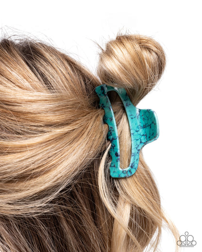 Marbled Model - blue - Paparazzi hair clip