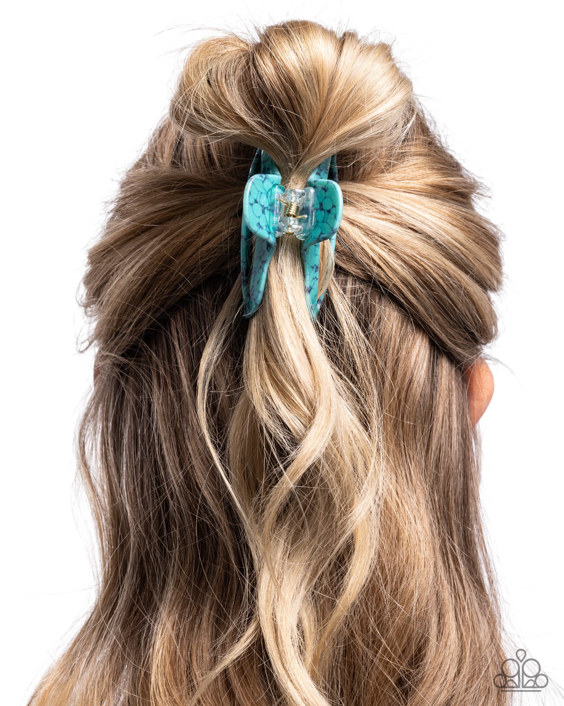 Marbled Model - blue - Paparazzi hair clip