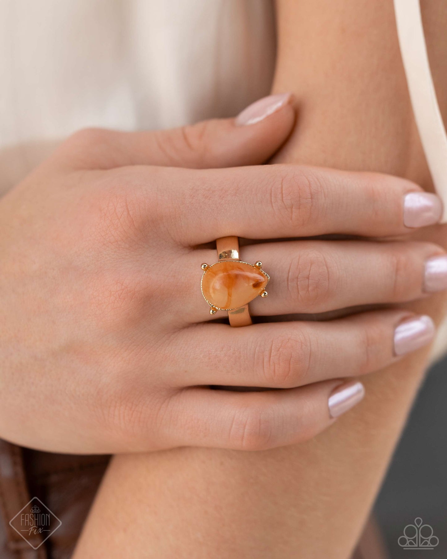 Marbled Moderato - orange - Paparazzi ring