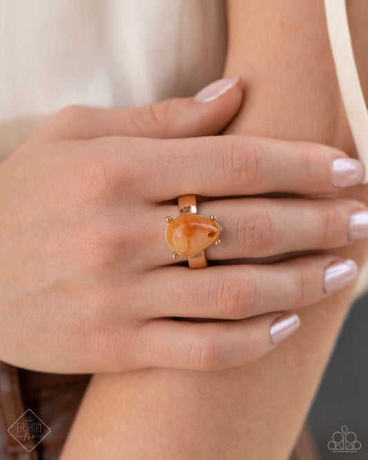 Marbled Moderato - orange - Paparazzi ring