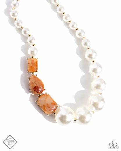 Marbled Moment - orange - Paparazzi necklace