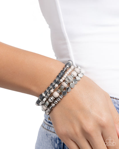 Marbled Mural - silver - Paparazzi bracelet