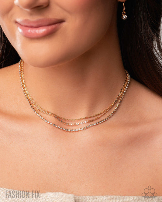 Matching Moment - gold - Paparazzi necklace