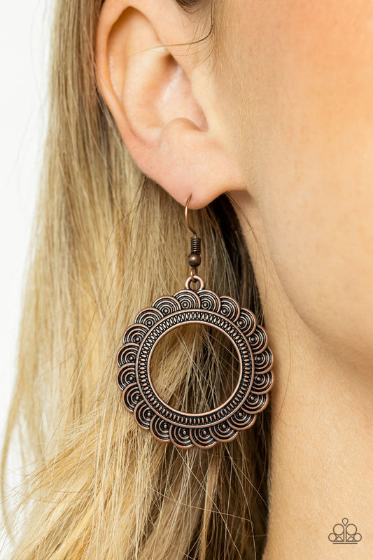 ​Mayan Mardi Gras - copper - Paparazzi earrings