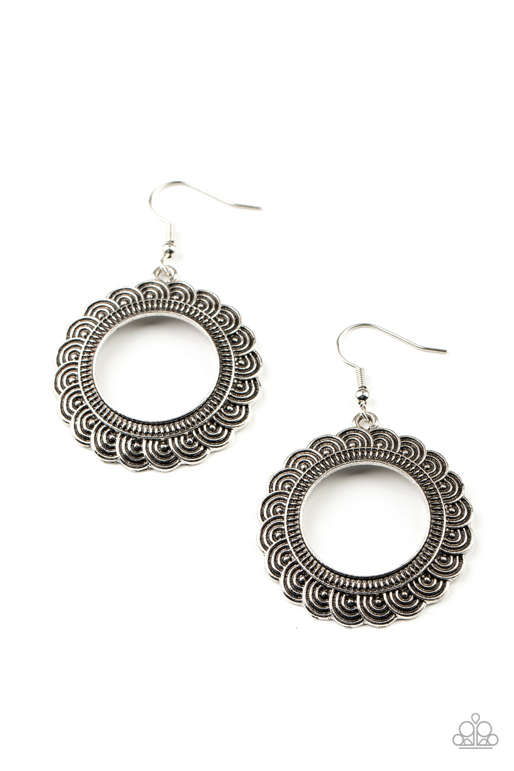 ​Mayan Mardi Gras - silver - Paparazzi earrings