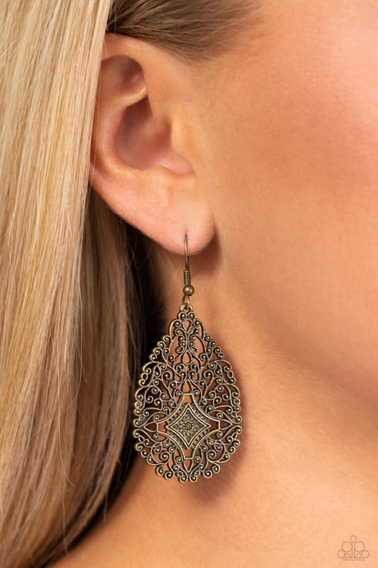 Meadow Magic - brass - Paparazzi earrings
