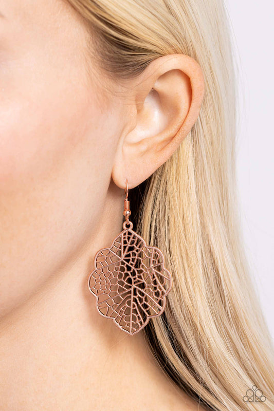 Meadow Mosaic - copper - Paparazzi earrings