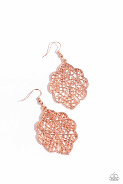 Meadow Mosaic - copper - Paparazzi earrings