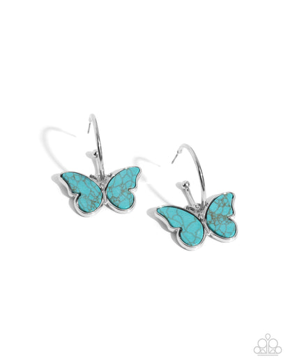 Melodic Mariposa - blue - Paparazzi earrings