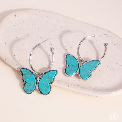 Melodic Mariposa - blue - Paparazzi earrings