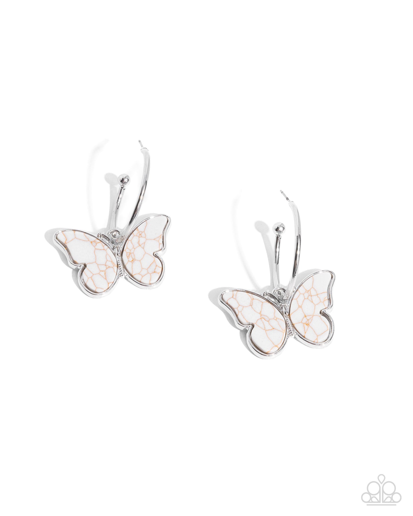 Melodic Mariposa - white - Paparazzi earrings