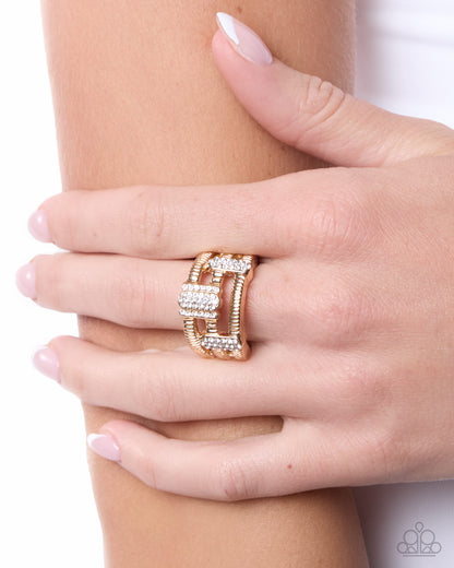 Melodic Merge - gold - Paparazzi ring