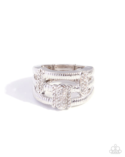 Melodic Merge - white - Paparazzi ring