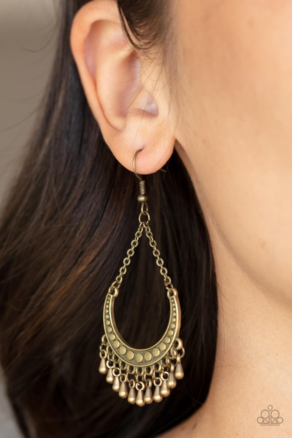 Melodic Moons - brass - Paparazzi earrings