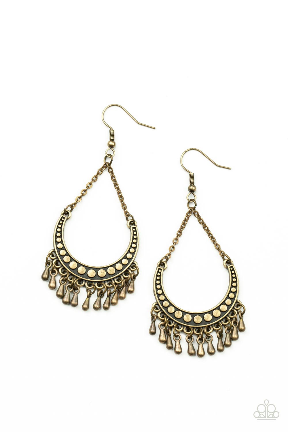 Melodic Moons - brass - Paparazzi earrings