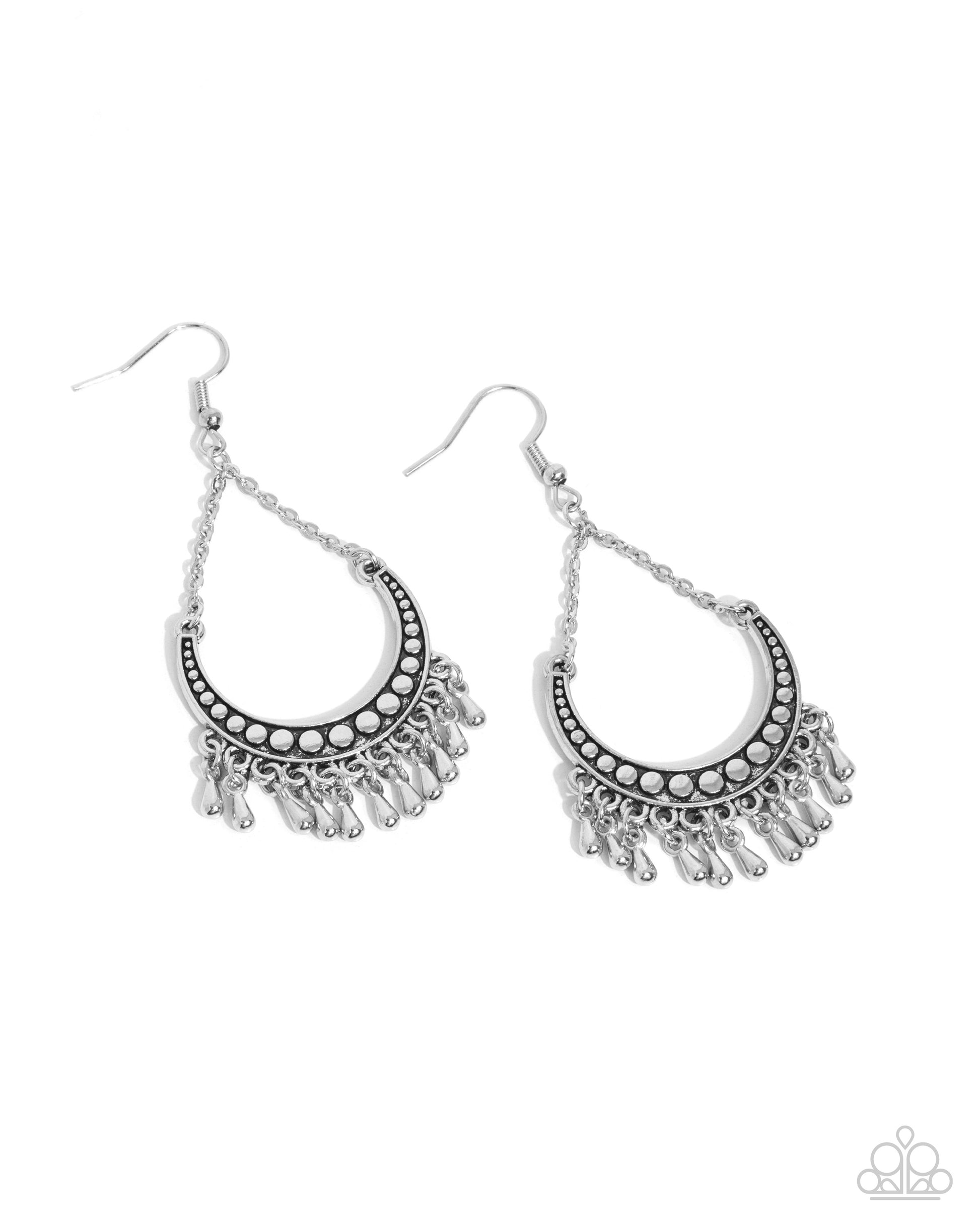 Melodic Moons - silver - Paparazzi earrings